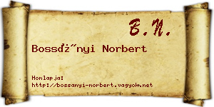 Bossányi Norbert névjegykártya