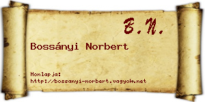 Bossányi Norbert névjegykártya