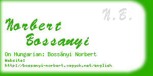 norbert bossanyi business card