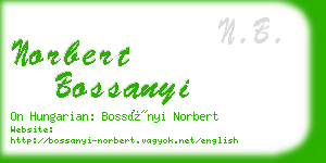 norbert bossanyi business card